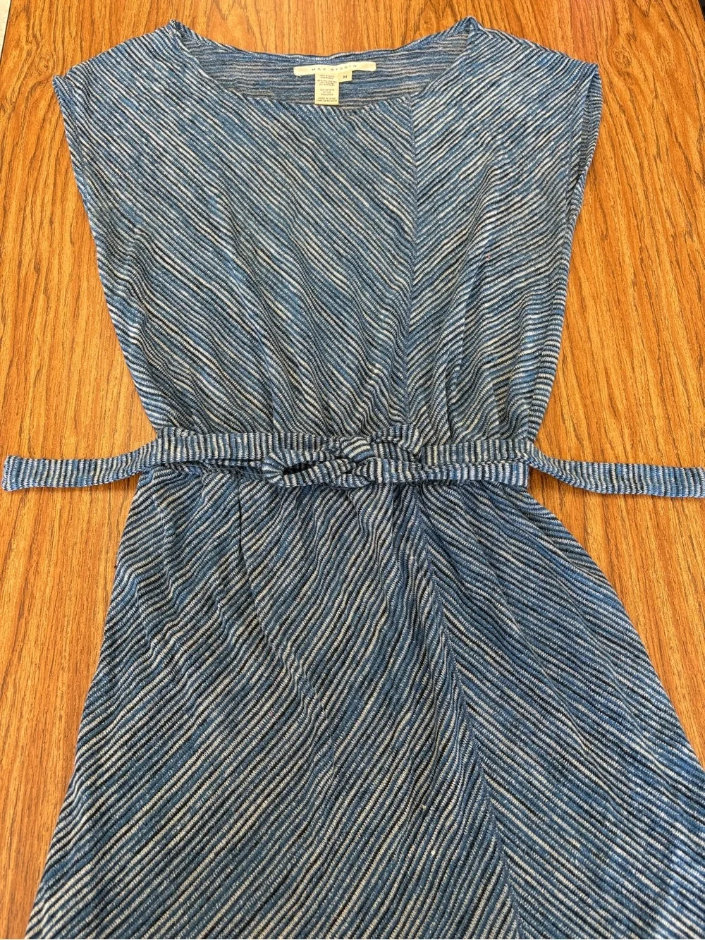 Max Studio Blue and White Striped Knit Dress